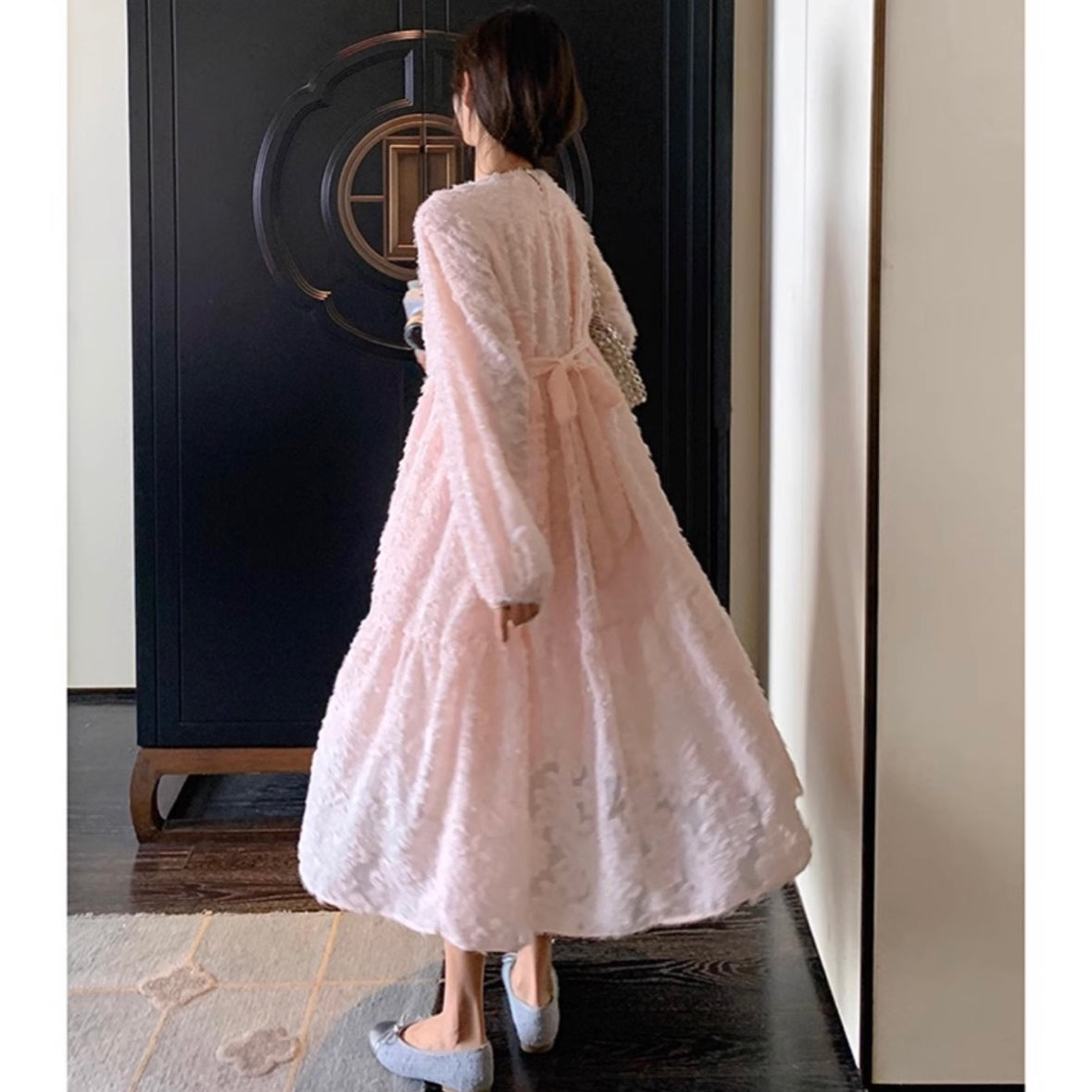 フラワージャガードワンピース(2colors)