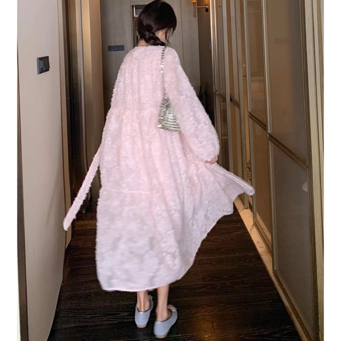 フラワージャガードワンピース(2colors)