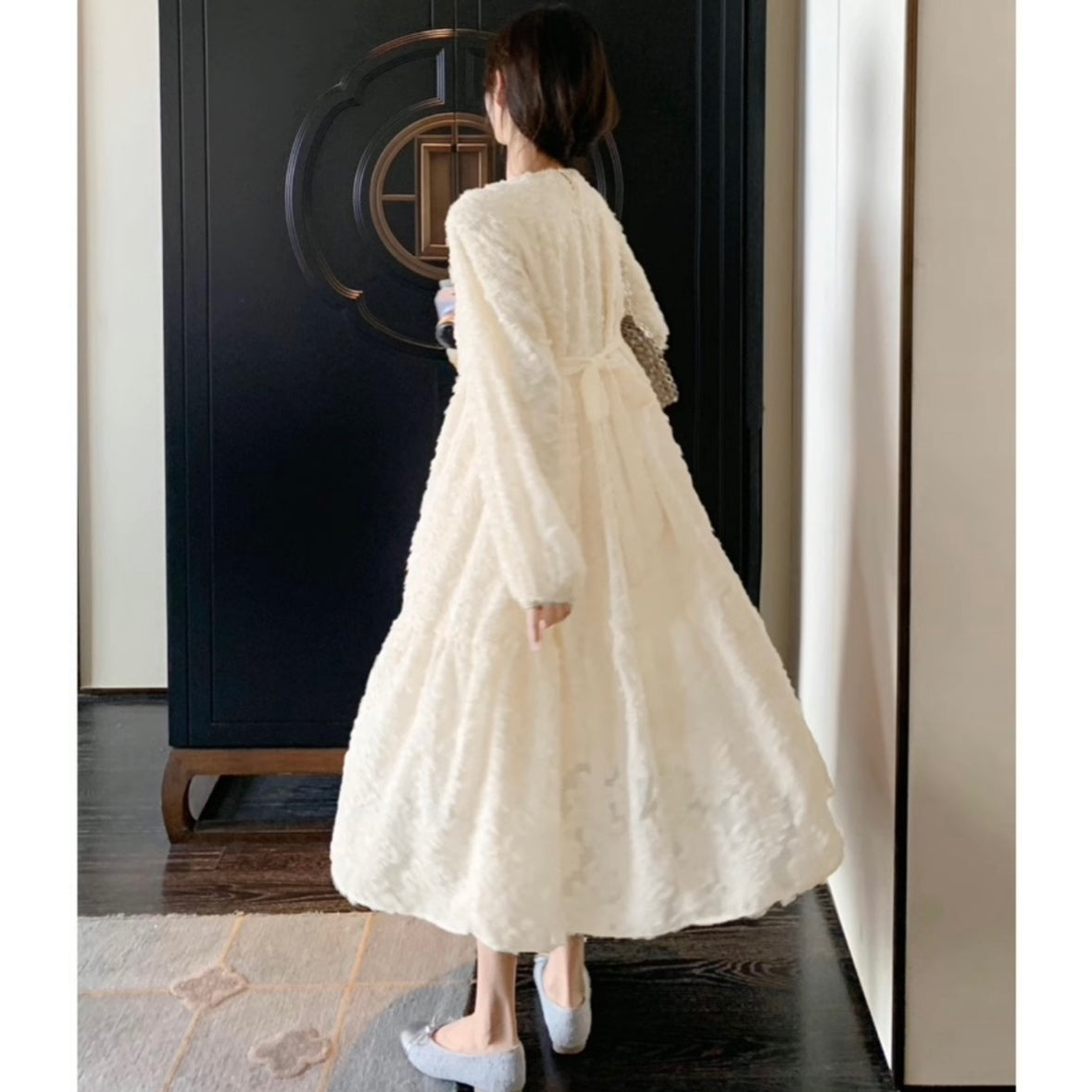 フラワージャガードワンピース(2colors)