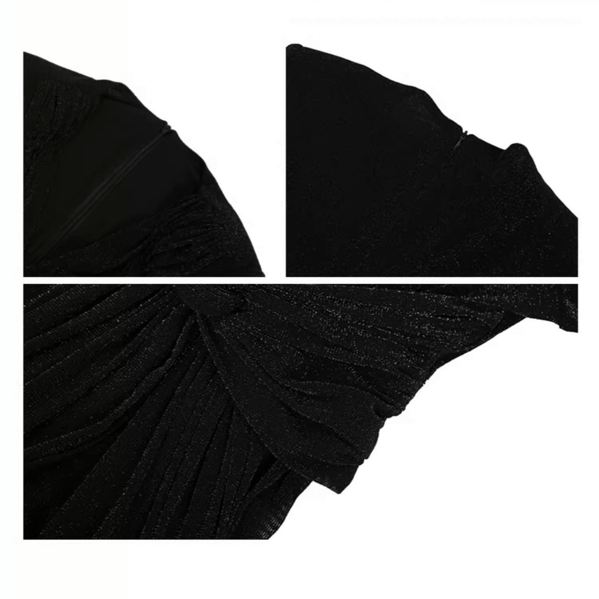 Vネックウエストクロスギャザーワンピース