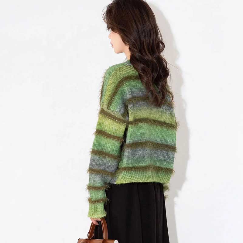 グラデーションボーダーシャギーニット(4colors)