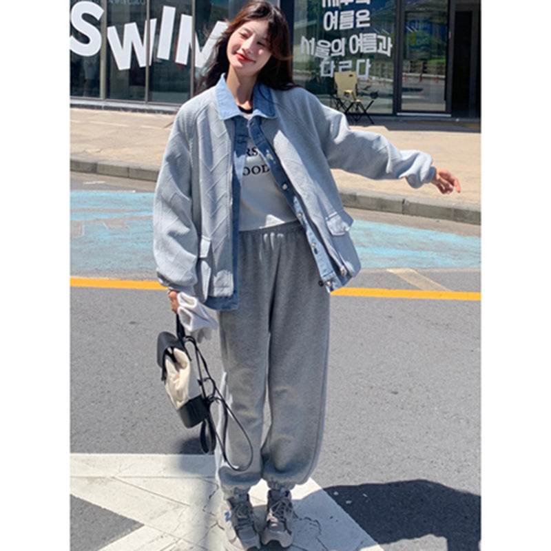 フェイクレイヤードデニムジャケット