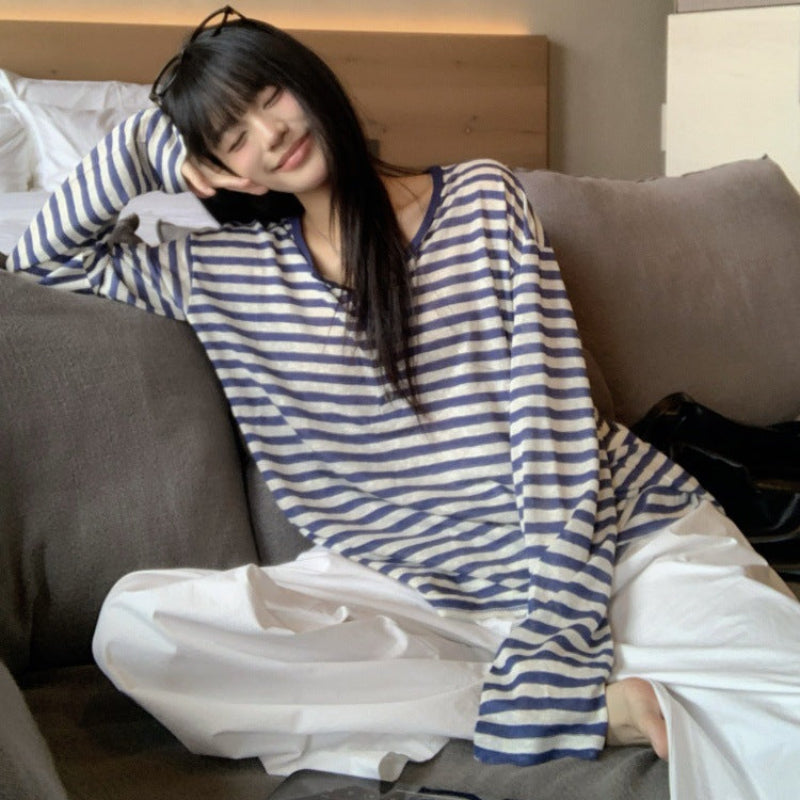 ストライプヘンリーロングTシャツ