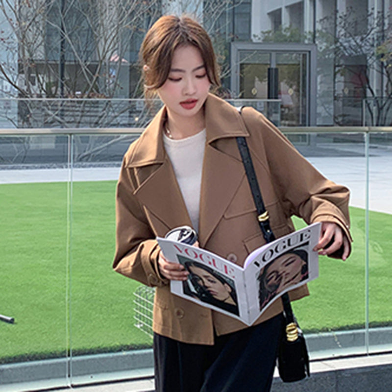 ドローストリングショート丈トレンチ