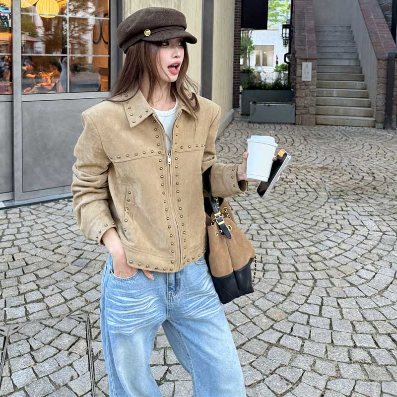 スタッズスエードジャケット