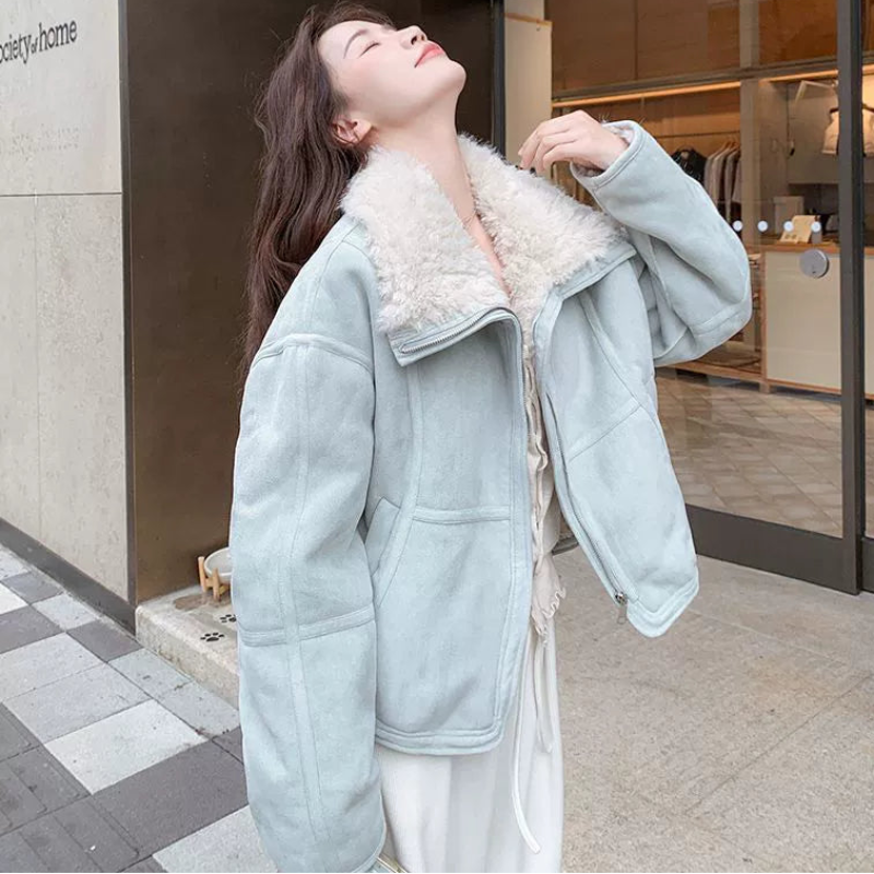 ファーライナー付きスエードタッチブルゾン(3colors)