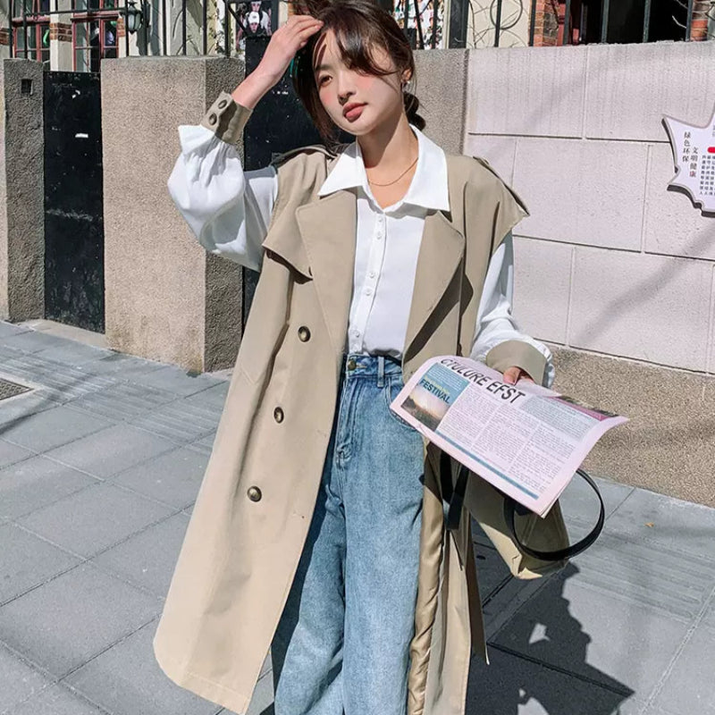 ノースリーブトレンチロングジャケット