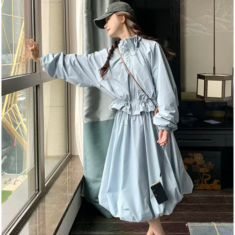 ドロストジャケット×バルーンスカートセットアップ