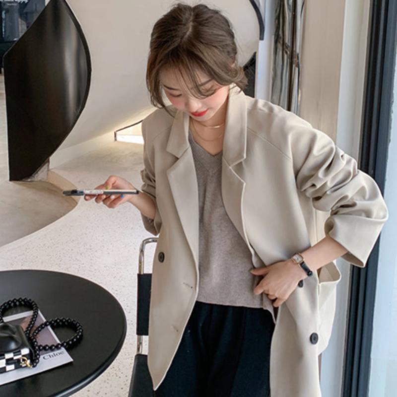 ドロップショルダーダブルジャケット(2colors)