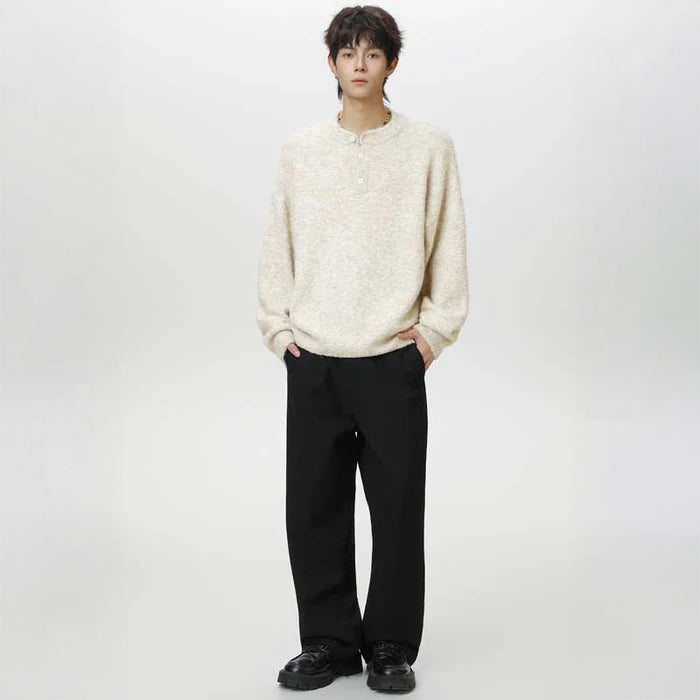 ハーフボタンボリュームニット(4colors)