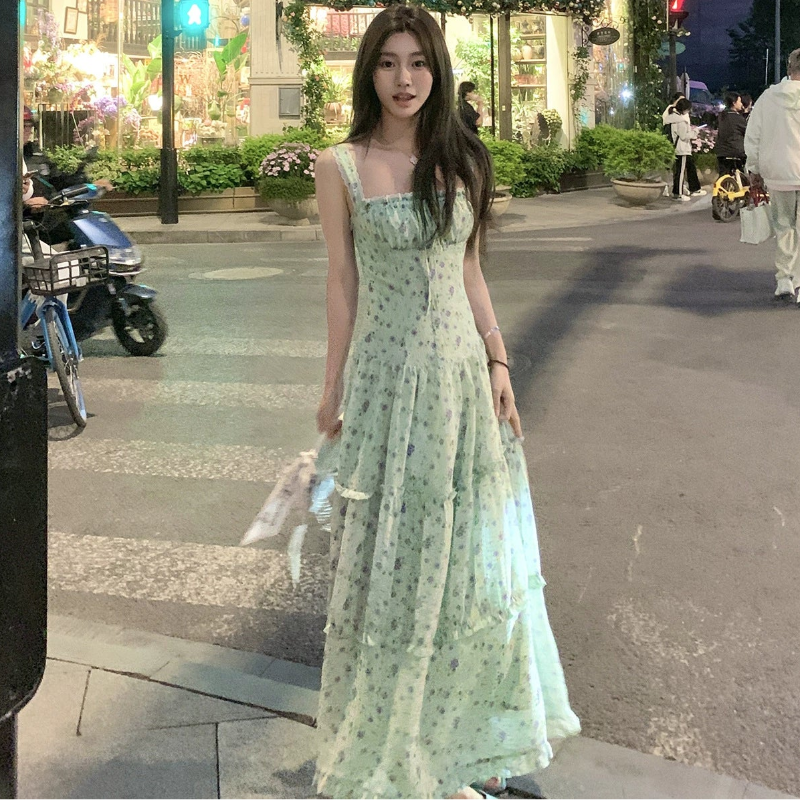 小花柄ストラップワンピース(2colors)