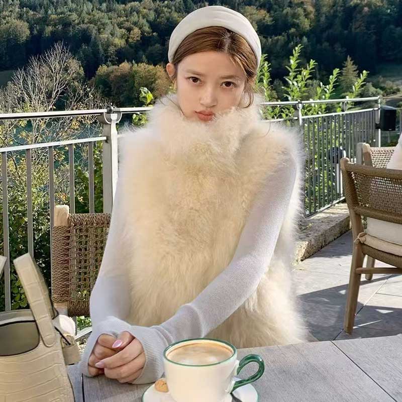 ハイネックファーベスト(2colors)