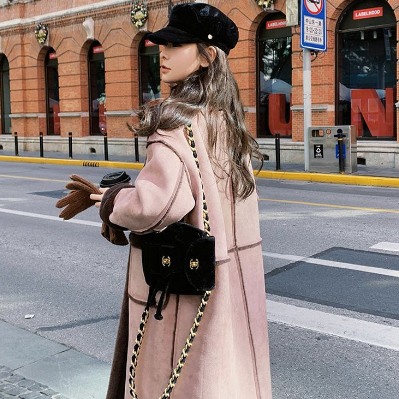 裏起毛ムートンロングコート(2colors)