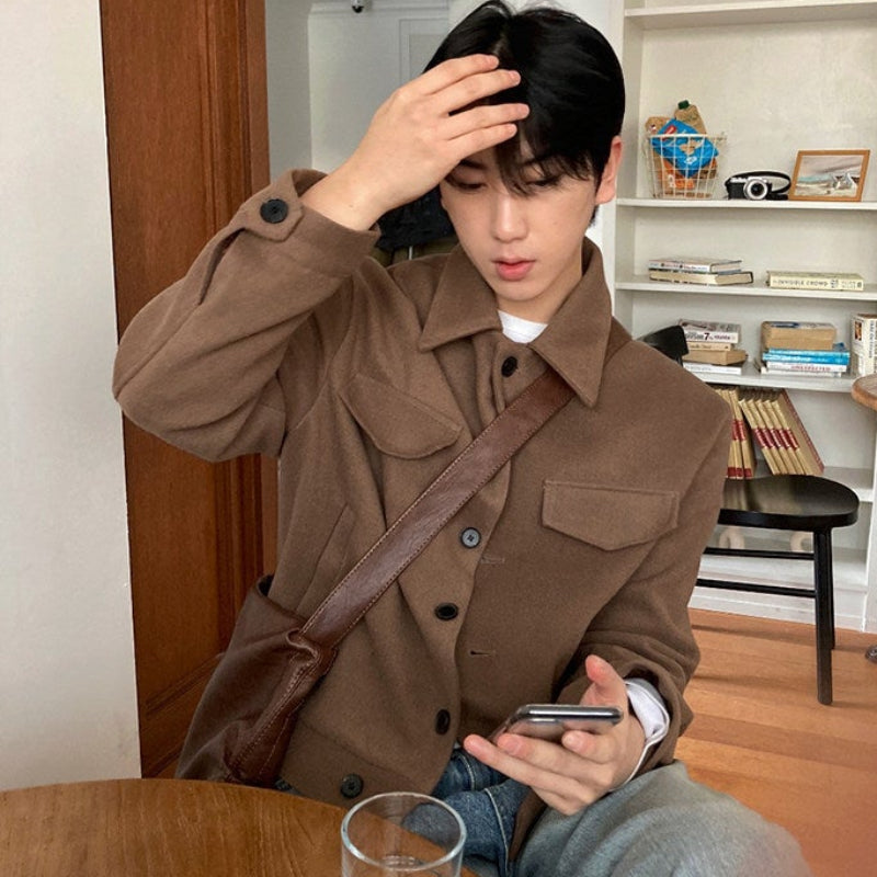 ラペルカラーショート丈ジャケット(2colors)