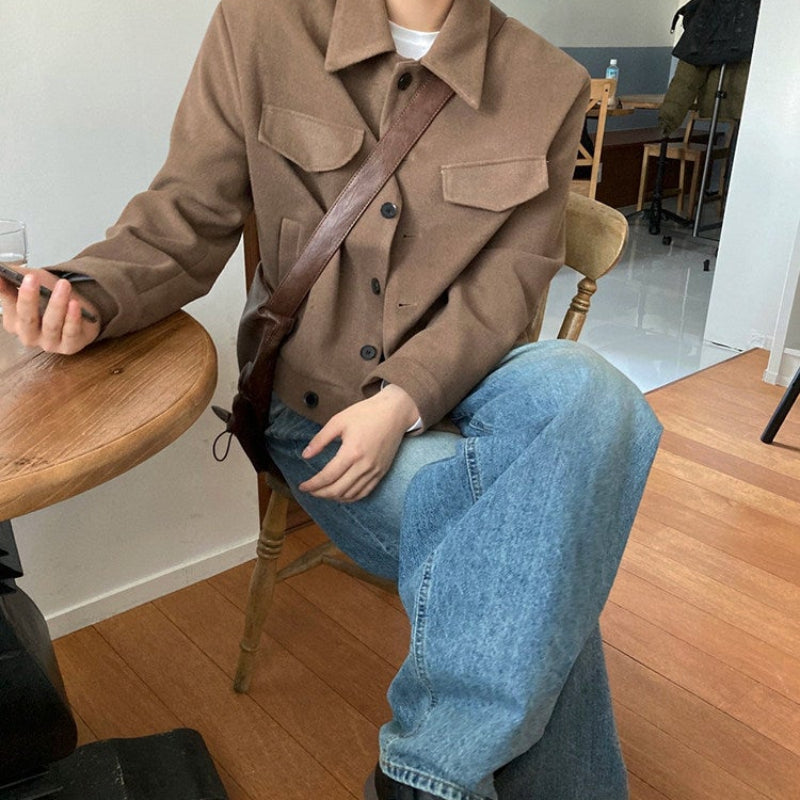 ラペルカラーショート丈ジャケット(2colors)