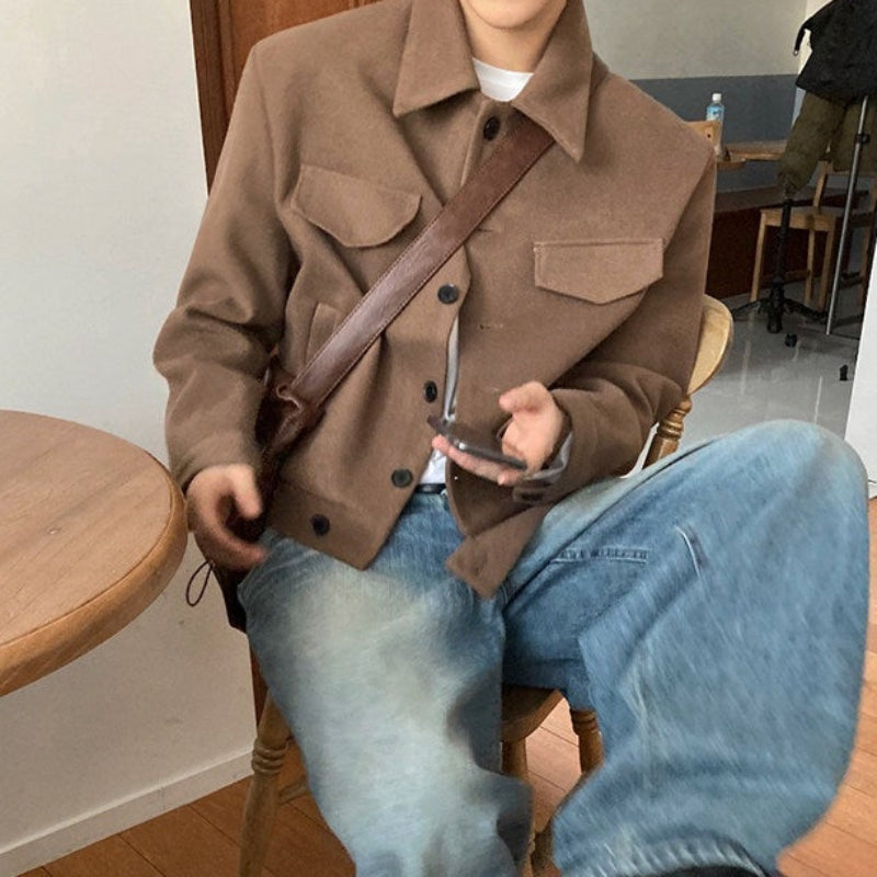 ラペルカラーショート丈ジャケット(2colors)