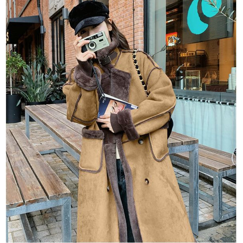 裏起毛ムートンロングコート(2colors)