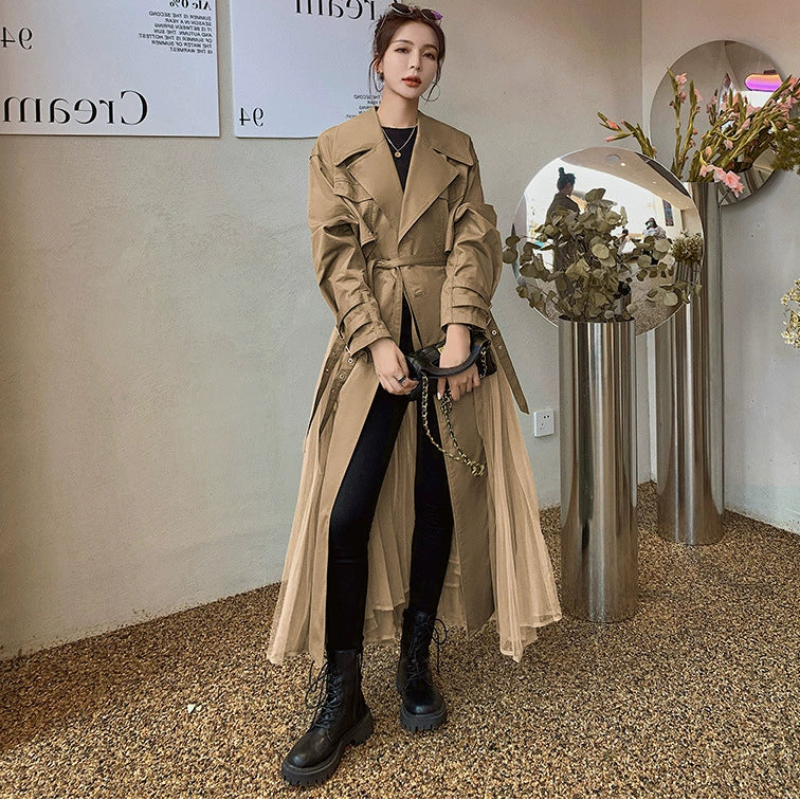 チュール切り換えトレンチコート