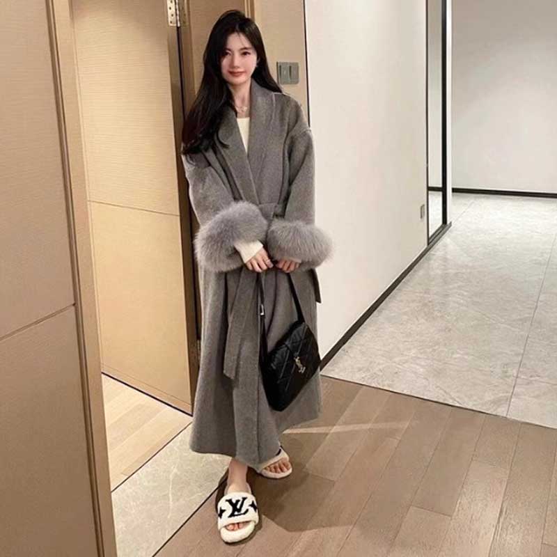 ファーカフスガウンコート(3colors)