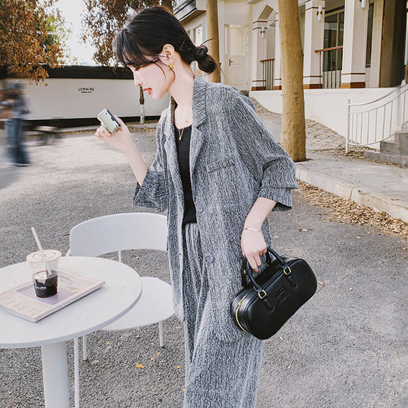 杢グレージャケットスーツセット