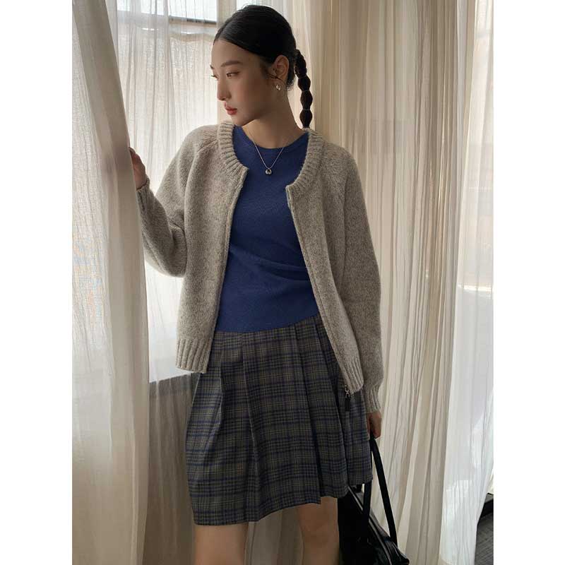 ラウンドネックニットカーディガン(4colors)