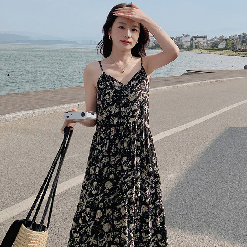 フラワーキャミソールワンピース(スクエアネックトップ付き)