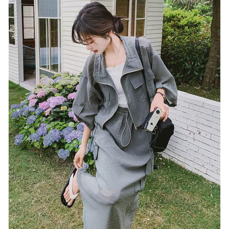 ワークスタイルトップス×スカートセット