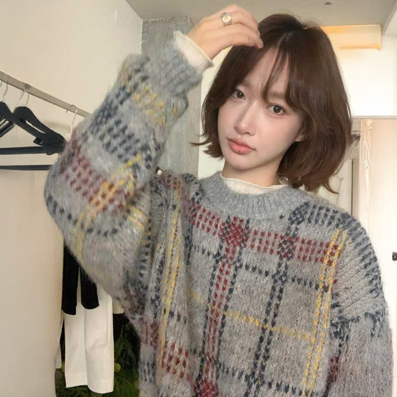 ノルディックチェックニット