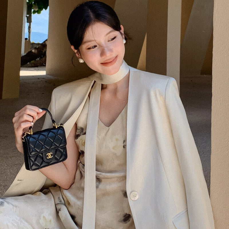 ノーカラーワンボタンモードジャケット(2colors)