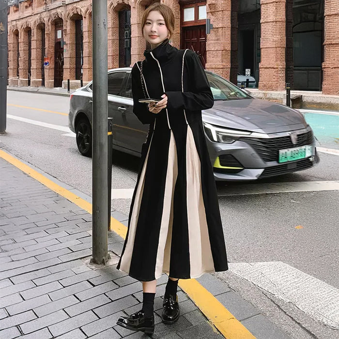 ツートンボリュームスカートワンピース