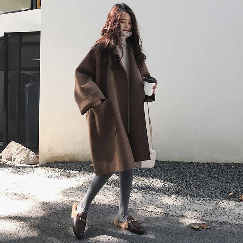 ドロップショルダーVネックコート(2colors)