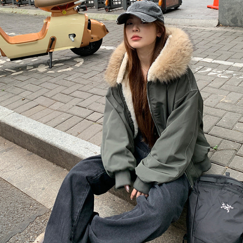 裏ボア付きフードファーブルゾン(2colors)