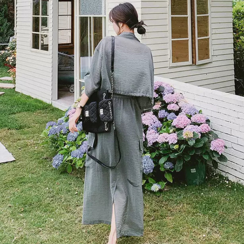 ワークスタイルトップス×スカートセット