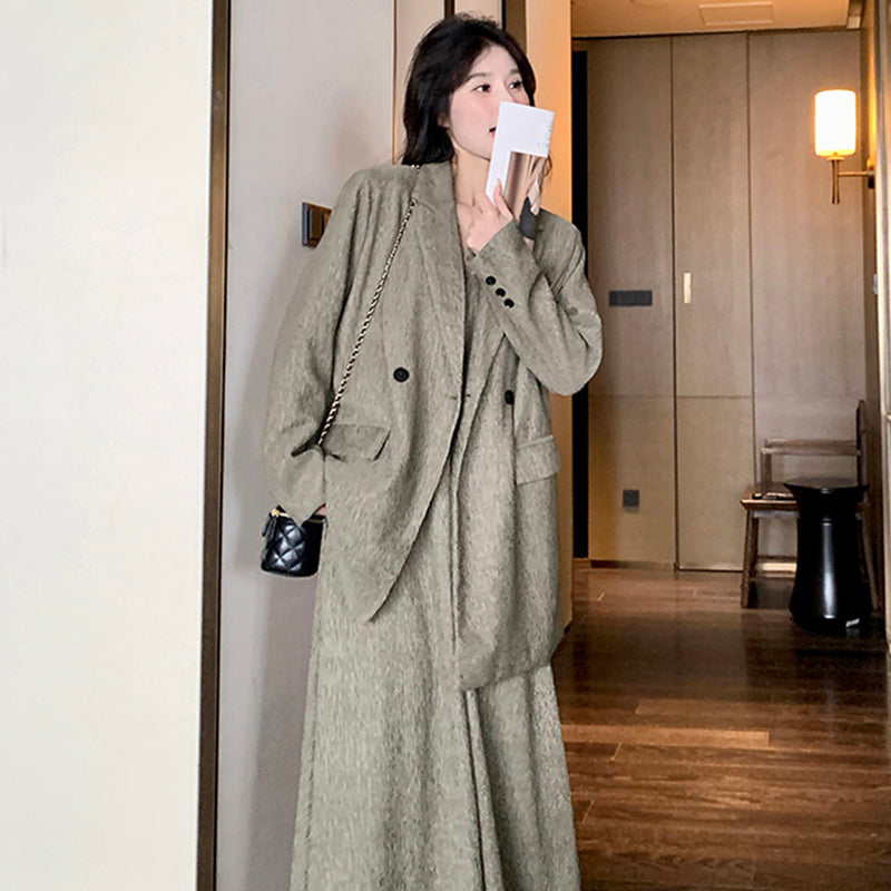 オーバーサイズジャケット×キャミワンピースセット