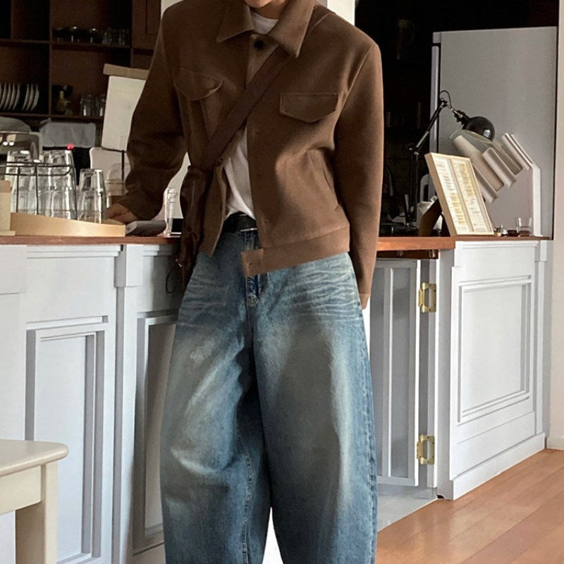 ラペルカラーショート丈ジャケット(2colors)