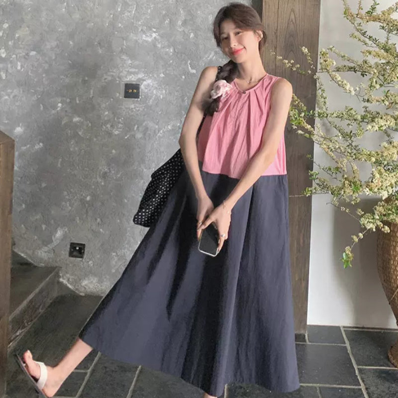 ブロッキングバイカラーワンピース