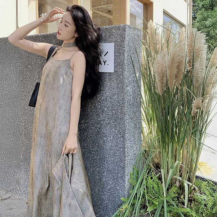 オーバーサイズジャケット×キャミソールワンピース