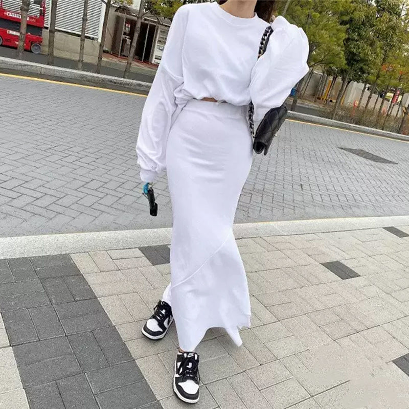 ショート丈ドルマントップ×ロングマーメイドスカート(2colors)