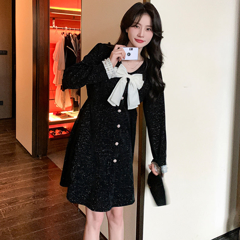 リボン付きオケージョンミニワンピース