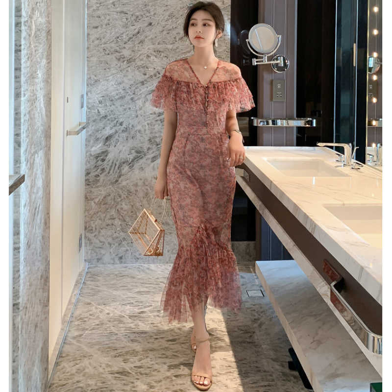 ラッフルシアーコンビマーメイドワンピース