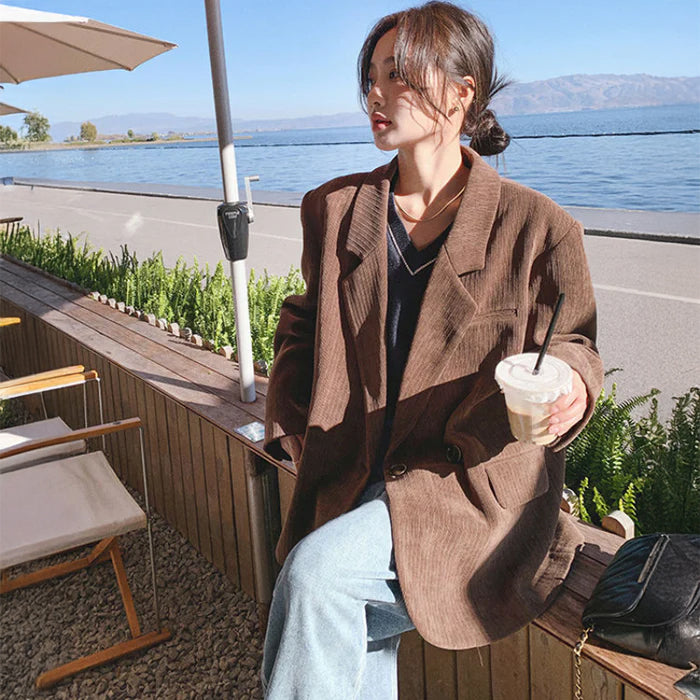 コーデュロイブラウンジャケット