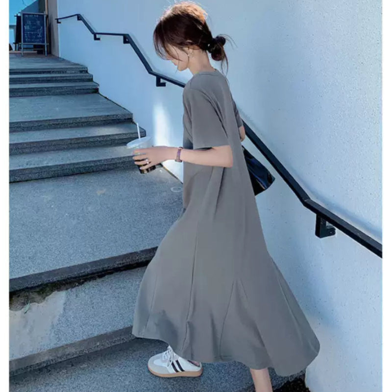 アシンメトリーTシャツワンピース(2colors)