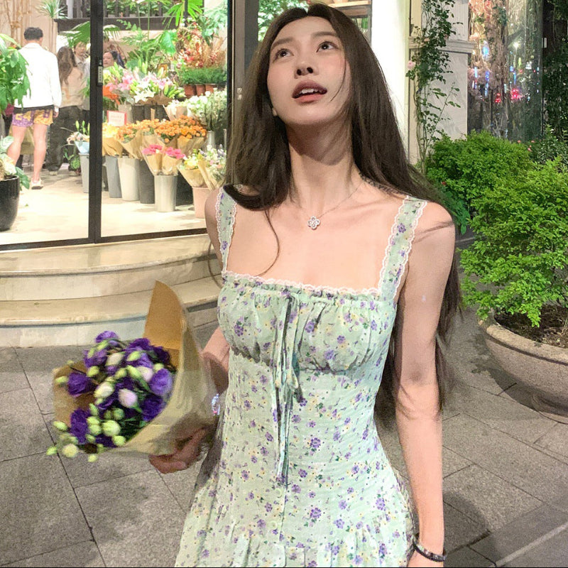 小花柄ストラップワンピース(2colors)