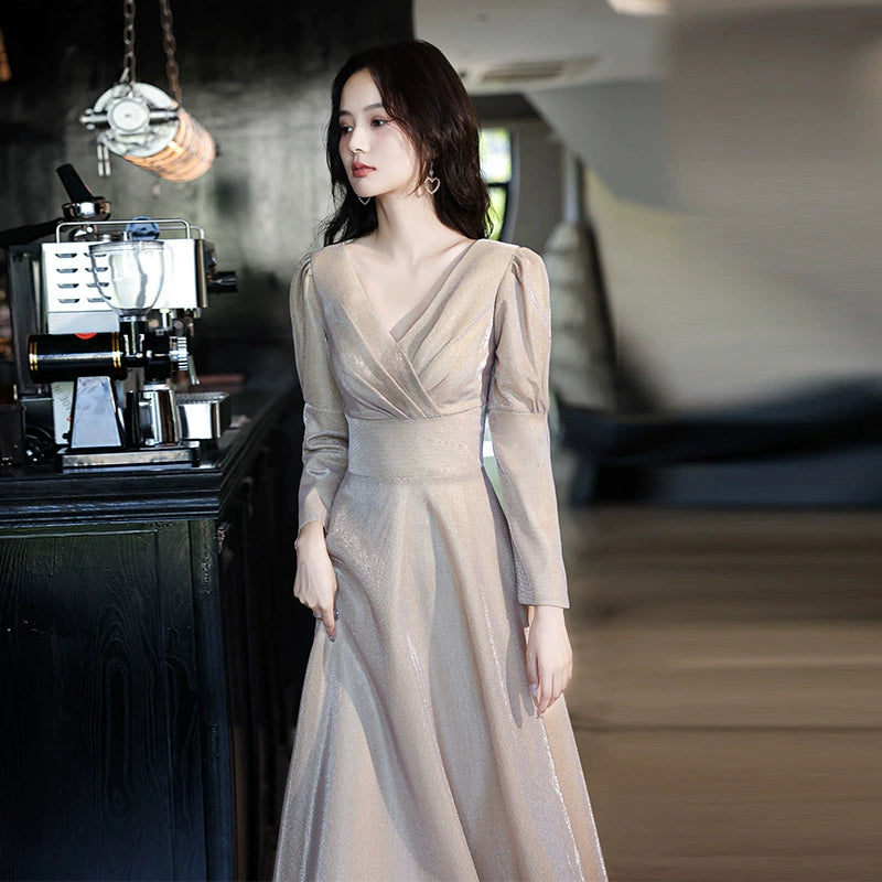 シャンパンゴールドカシュクールドレス (2variation)