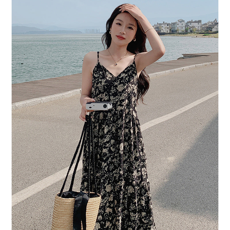 フラワーキャミソールワンピース(スクエアネックトップ付き)