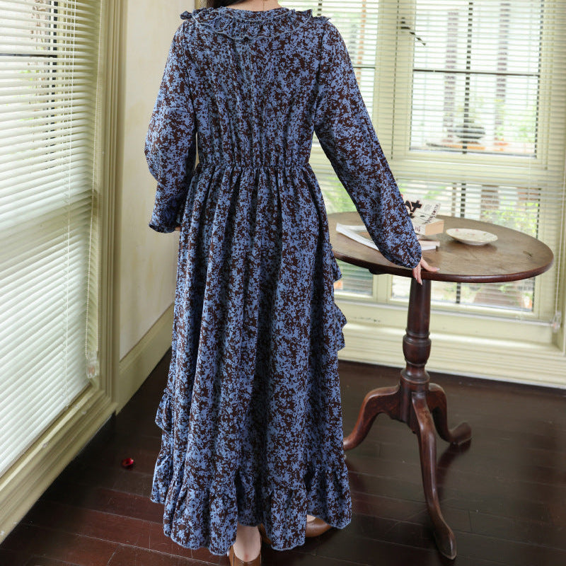 シフォンフラワーフリルワンピース