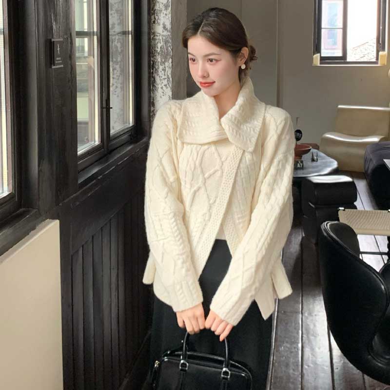 ビックカラーラップニット