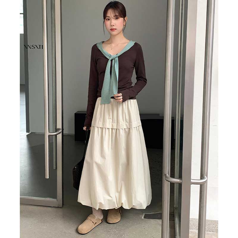 バルーンシルエットマキシスカート(4colors)