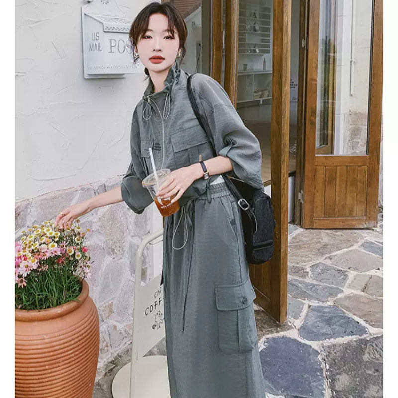 ワークスタイルトップス×スカートセット