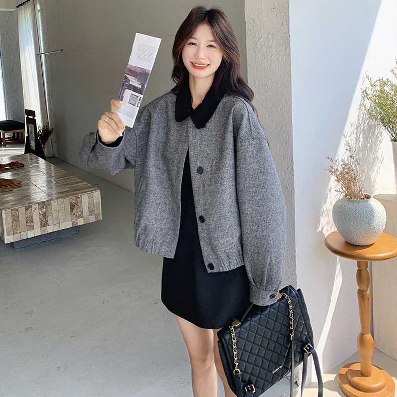 ツートンショートブルゾン